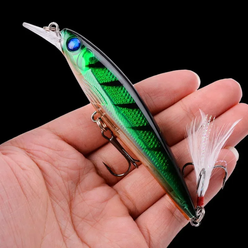 Minnow-señuelo de pesca profesional de plástico ABS, 11cm, 13,5g, profundidad de 2-4m, Swimbait de agua dulce y salada - imagen 4