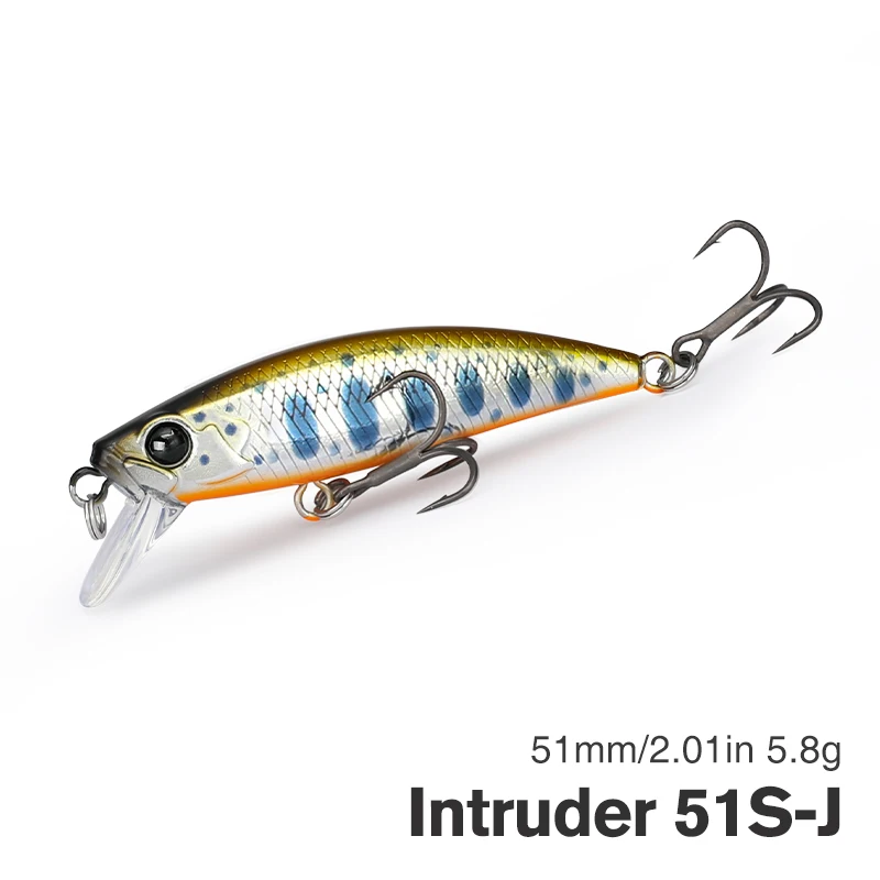 TSURINOYA cebo Finesse señuelo de pesca Intruder 51S hundimiento Minnow Jerkbait 51mm 5,8g anzuelos súper deslizantes trucha Ajing juego cebo duro