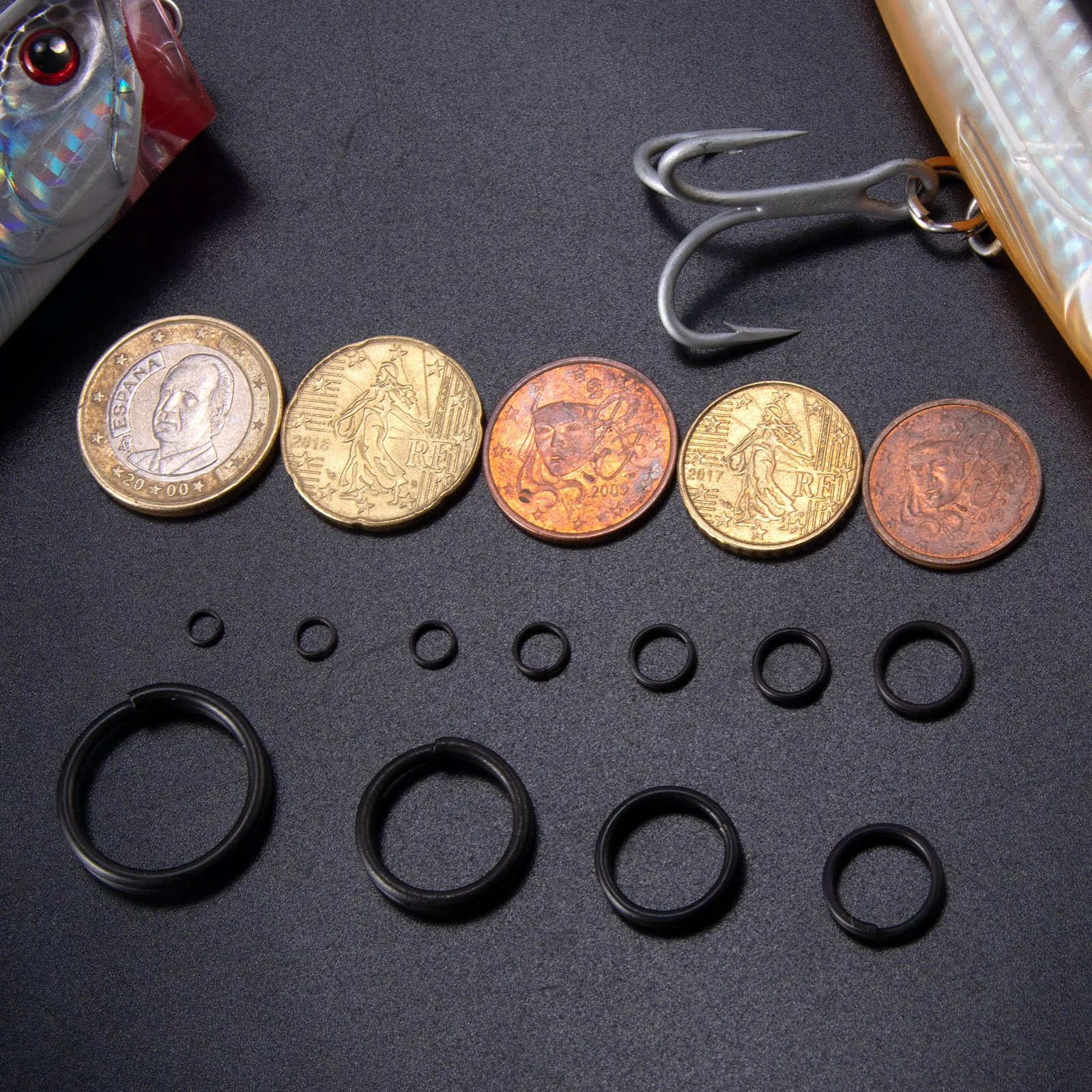 Anillos Partidos de Pesca – Acero Inoxidable Negro Mate - imagen 5