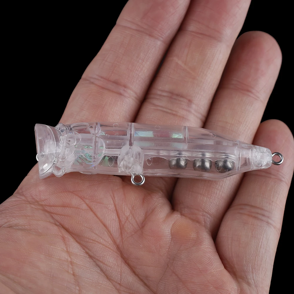 Chan'sHuang-Cebo en blanco sin pintar, 20 piezas, 70mm, 7,9g, Topwater, boca grande, Popper holográfico, sonajeros flotantes, Señuelos de Pesca DIY - imagen 4