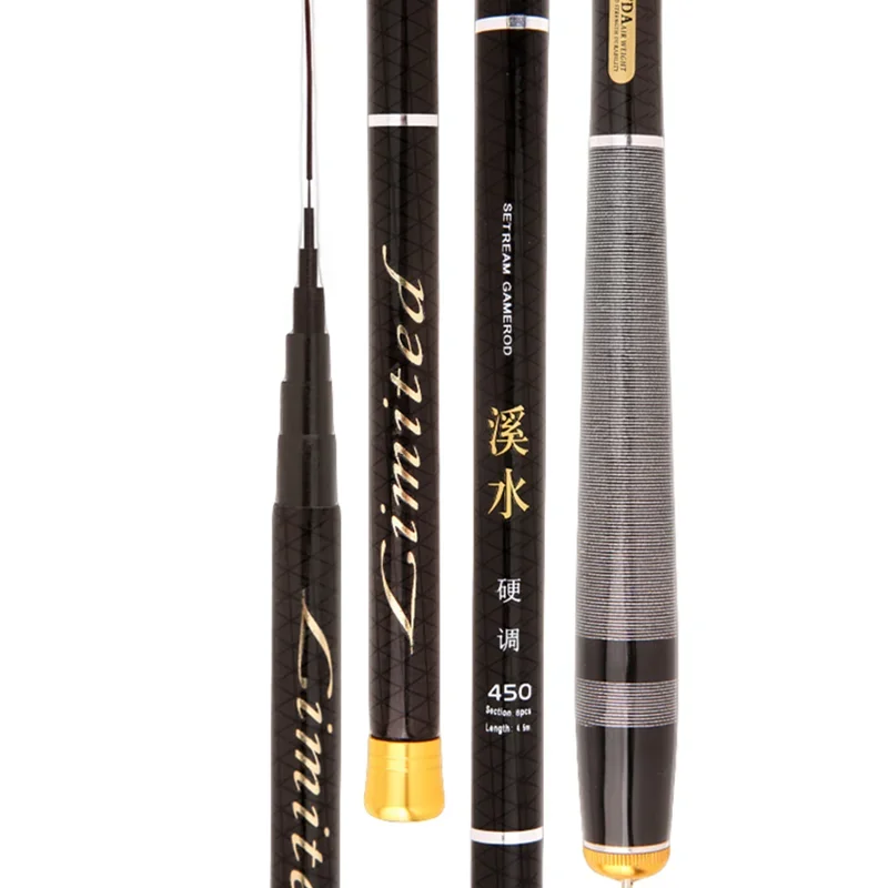 Caña de pescar telescópica de carbono, 4,5 M/5,4 M/6,3 M/7,2 M/8M/9M/10M, caña de pescar de mano de fibra dura súper ligera - imagen 5