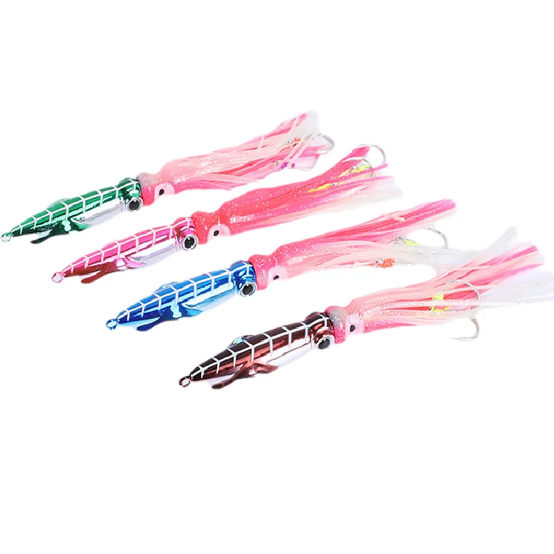 Gran Bottomship Inchiku anzuelo de calamar señuelo de Jigging 60g 80g 100g 150g 200g cabeza de plantilla de hundimiento lento de Metal faldas de goma señuelo de pesca - imagen 2