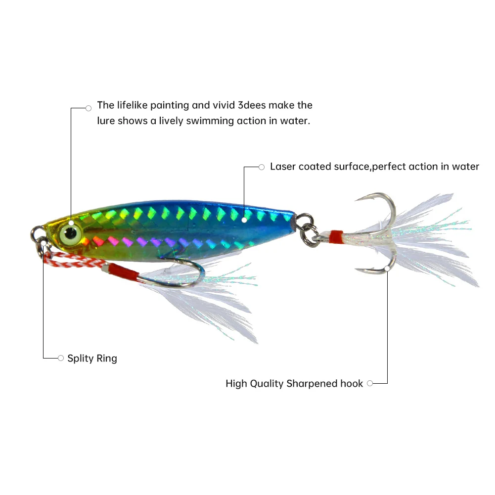 SANLIKE 6 uds 10g/15g placa señuelos de pesca plantillas de metal de plomo plantillas lentas Trolling lentejuelas de metal señuelos falsos cebos duros aparejos - imagen 3