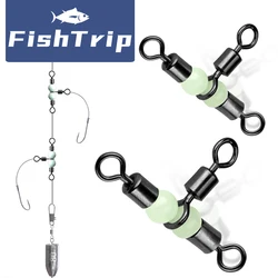 FishTrip Aparejo de Tres Vías con Cuentas Brillantes - Giratorio en T