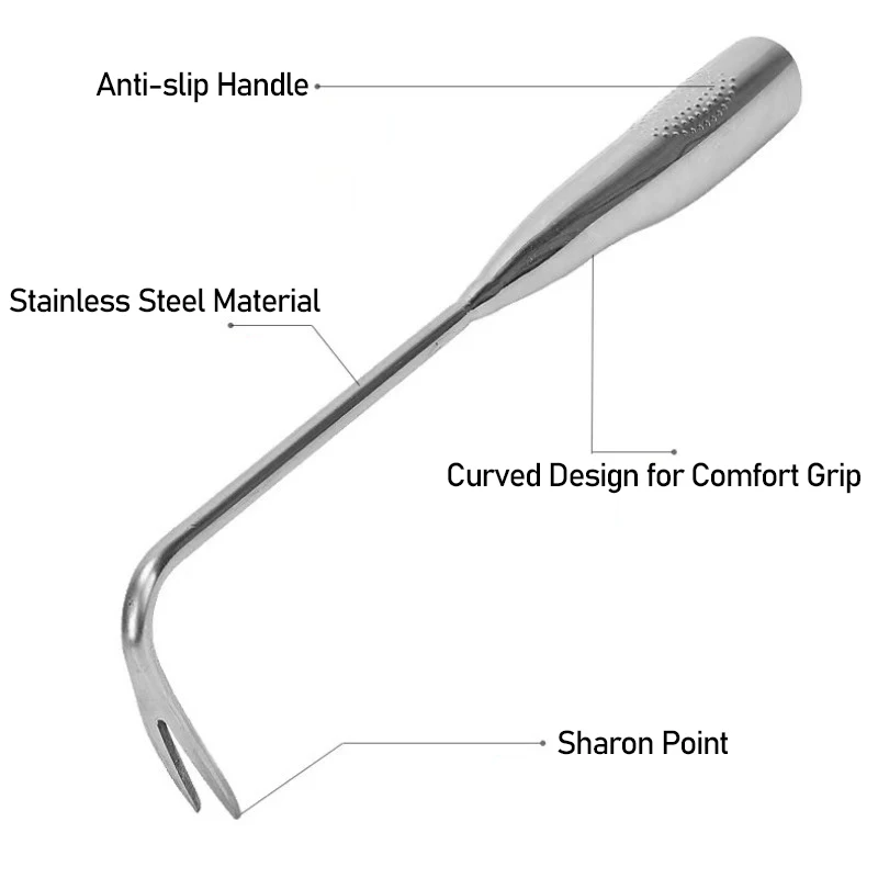 Herramienta de eliminación de deshierbe de jardinería, gancho de acero inoxidable para excavación, abridor de ostras multiusos, pesca en el mar al aire libre - imagen 3