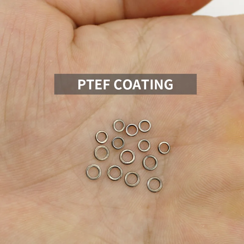 20 piezas accesorios de pesca de carpa, anillo de aparejo de 3,1mm y 3,7mm, anillo trasero negro de acero inoxidable PTEF 304 para aparejos terminales de pesca de carpa - imagen 4