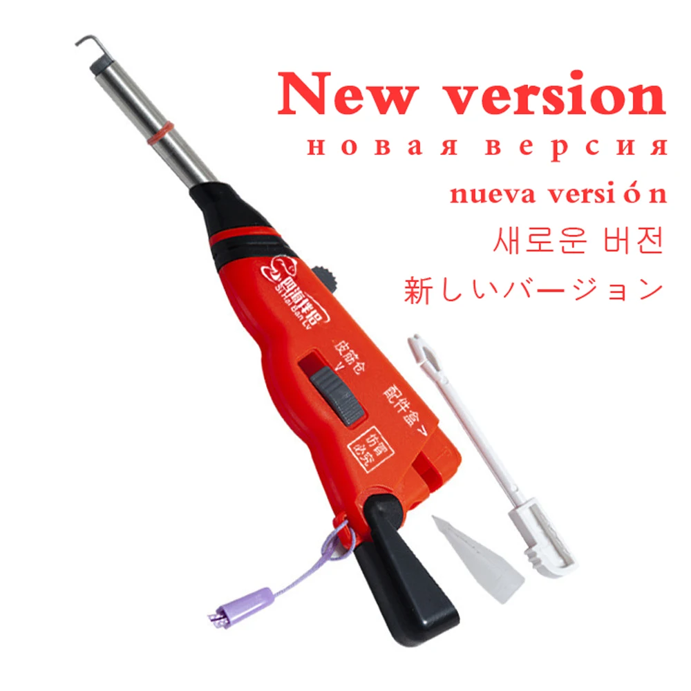 Clip de cebo de gusano rojo automático, herramienta de pesca de acero inoxidable, juego de aparejos terminales, herramienta de recogida de señuelos con banda de goma - imagen 5