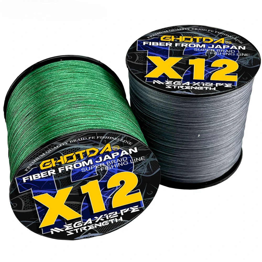 GHOTDA-sedal de pesca trenzado súper resistente al desgaste, 300M, X12/8/4 hebras, líder de corte rápido de agua, diámetro del cable de PE de 0,11-0,55mm - imagen 4