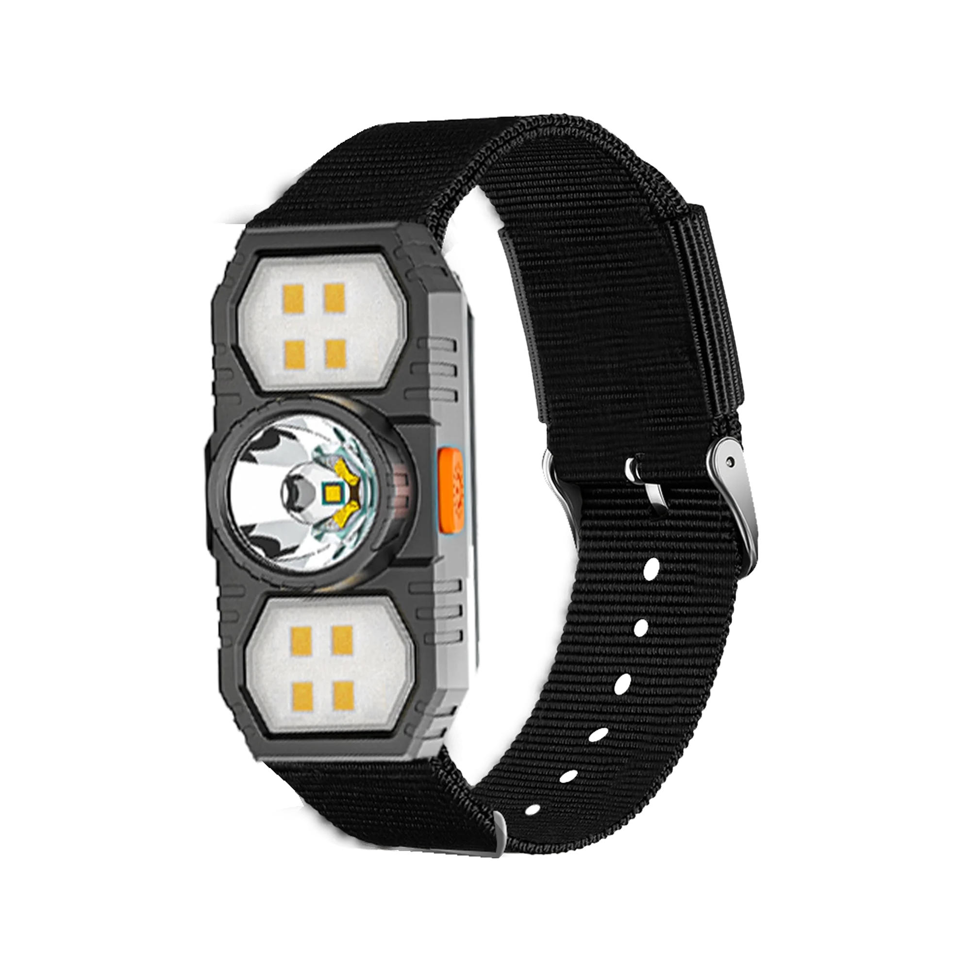 Correa de luz LED portátil para ciclismo nocturno, lámpara de pesca para correr, pulsera, linterna con batería integrada