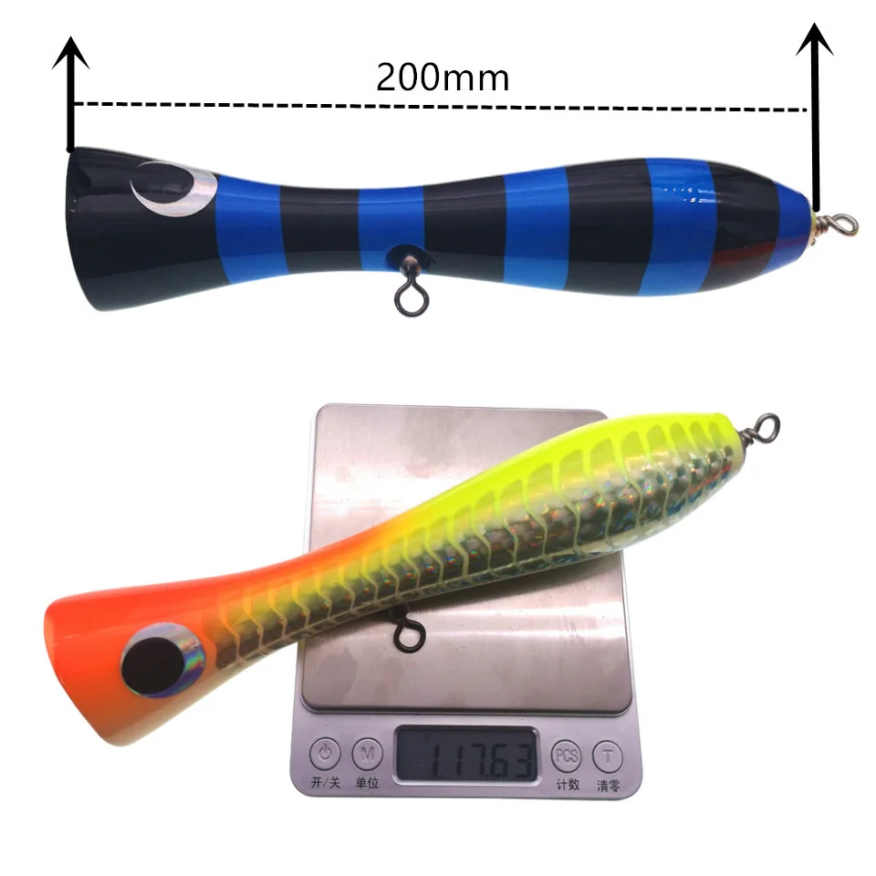 SWOLFY-señuelo flotante de madera para pesca en agua salada, aparejos de pesca tipo cebo Artificial, 20cm, 120g, 1 unidad - imagen 4