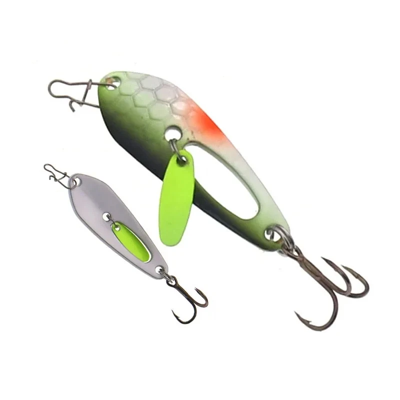 1 Uds señuelo de pesca cuchara de Metal 1,8g 4,8g ruido lentejuelas Paillette carpa lubina cebos de pesca duros artificiales con anzuelo triple - imagen 4