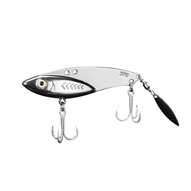 PD equipo de pesca Lua cebo vib cebo de pesca lentejuelas de metal cebo falso 7-30g gancho de ranura de sangre de fundición larga ruido giratorio pez plateado - imagen 5