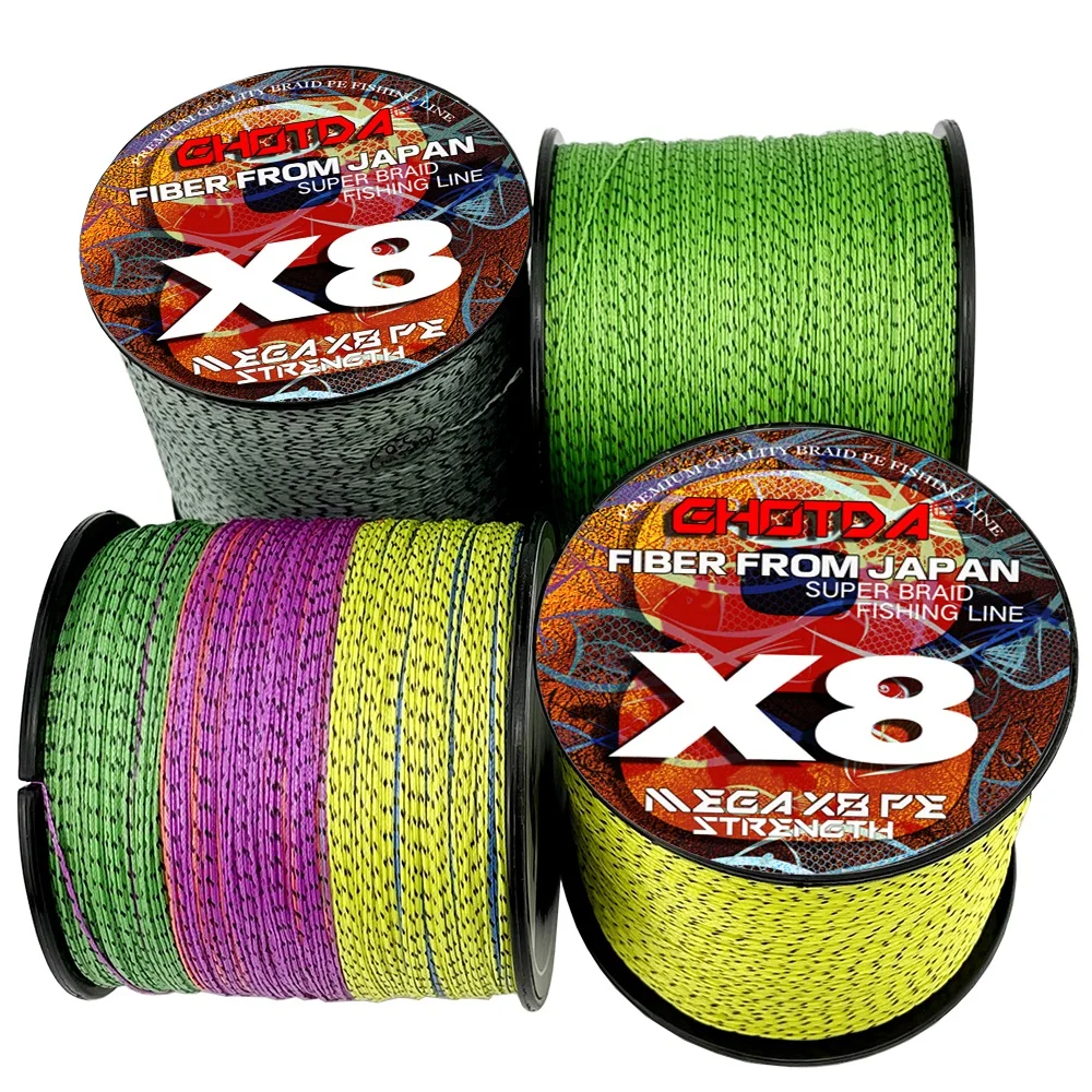 GHOTDA-sedal de pesca de 8 hebras, hilo trenzado de PE de 300M, alambre para Mosca de carpa, multifilamento, línea de mar Multicolor japonesa, superfuerte - imagen 4