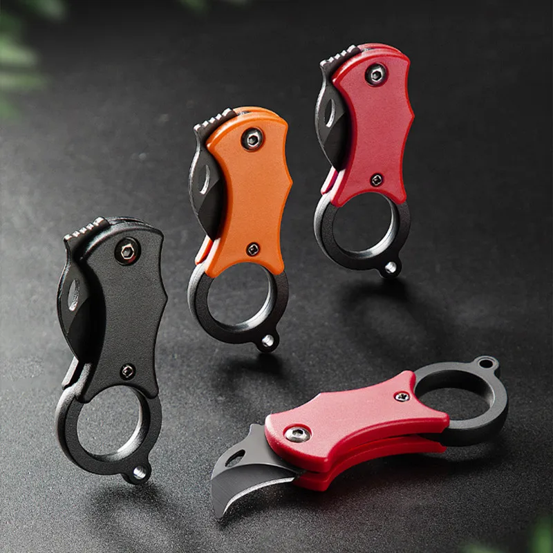 Mini llavero, cuchillo de bolsillo de acero inoxidable, Mini cuchillo portátil pequeño para acampar, pelador, hoja fija, multiherramienta con cadena, 1 ud. - imagen 3