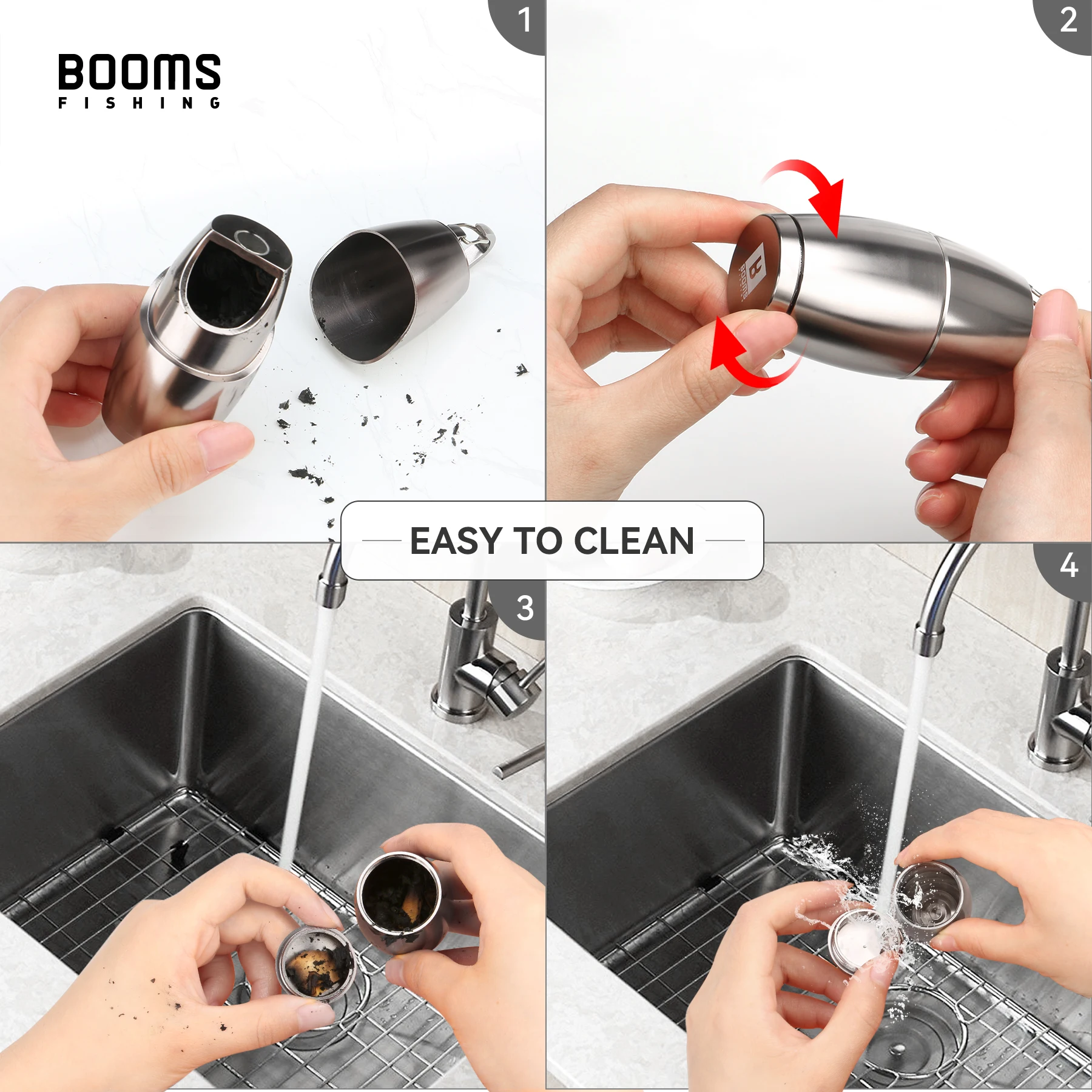 Booms Fishing OA1, líneas de pesca de basura portátiles magnéticas de aluminio para exteriores, arena de pesca, accesorios pequeños para colector de basura - imagen 3