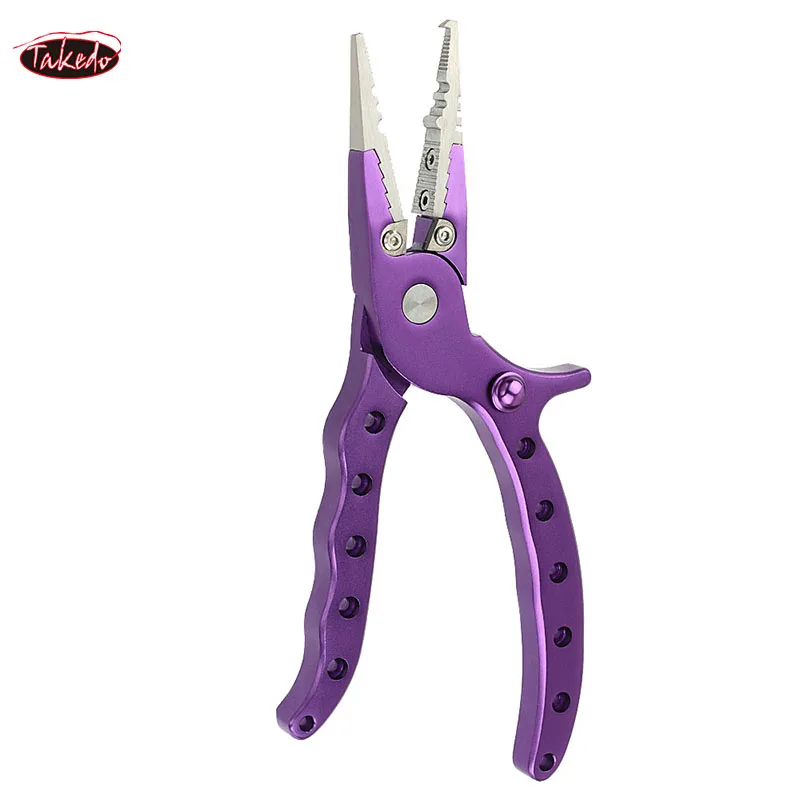 TAKEDO-Alicates de pesca multifuncionales de aleación de aluminio, bucle abierto, anzuelo de corte, herramienta de pesca, todo para pescar, MY16 - imagen 5