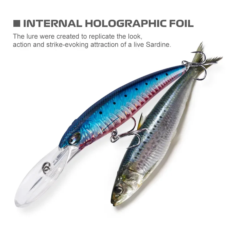 Noeby-señuelo de pesca de pececillo Trolling, 140mm, 47g, 180mm, 94g, señuelos de buceo profundo en alta mar, hueso de pescado reforzado, cebo duro de pesca de gran juego - imagen 5