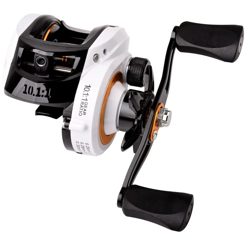 Carrete de Pesca blanco negro carrete diestros zurdos 10,1: 1 potencia de arrastre de alta velocidad 10kg ruedas de Pesca de carpa Pesca de seguimiento - imagen 2