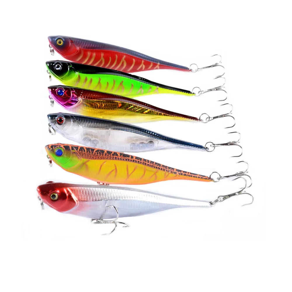 Señuelos de pesca Crankbaits, caminantes superiores de mar, Wobblers flotantes de superficie para perros para curricán, Lucio, peces, cebo Artificial, flotadores de río duro - imagen 2