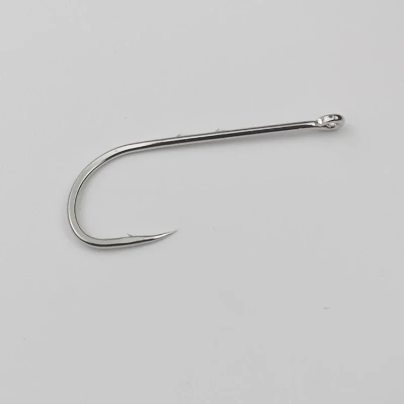 100 Uds anzuelos de pesca anzuelo afilado de acero al carbono con púas traseras adecuado para camarones lombriz señuelo suave larva anzuelos para pesca en la playa - imagen 4