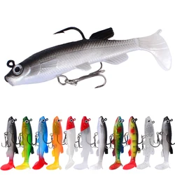 Señuelo jig head de vinilo hundimiento cola T trizada para lubina
