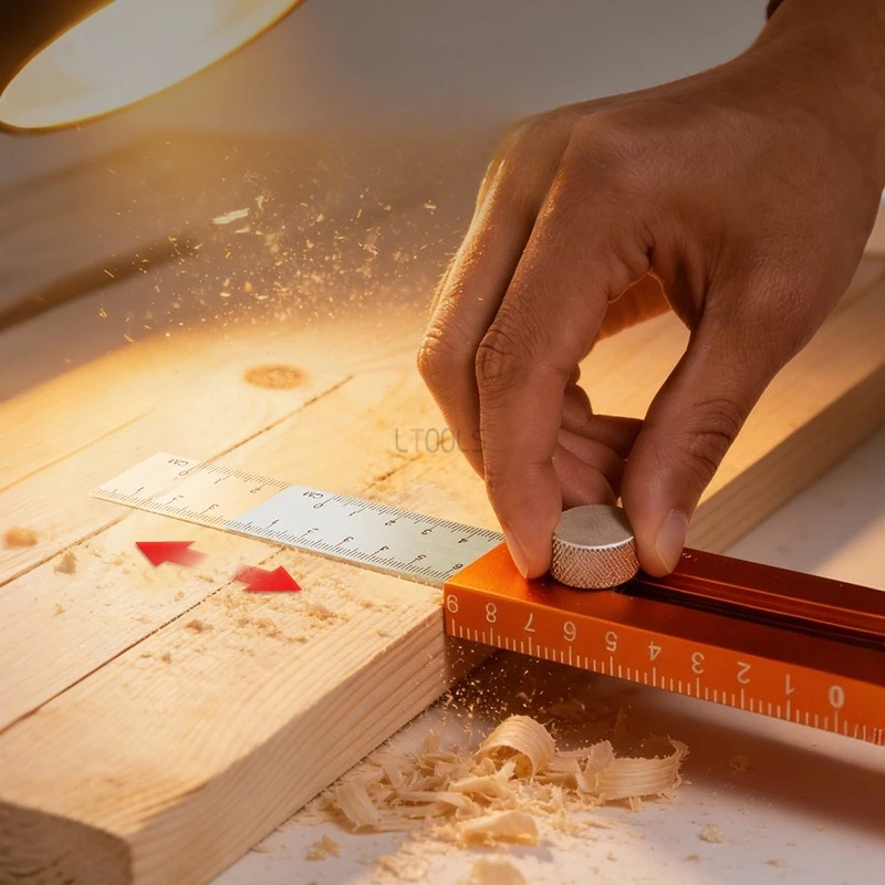 Regla medidora de pesca con goniómetro ajustable de aluminio - imagen 5