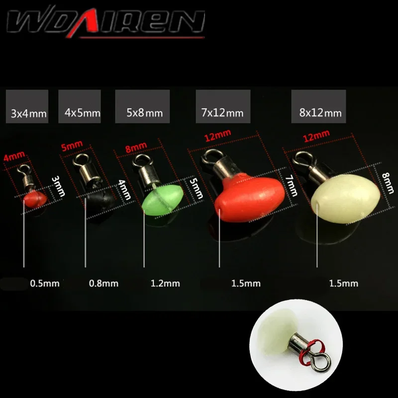 20 unids/lote giratorios de pesca luminosos giratorios accesorios de pesca de mar conector de aparejos giratorios giratorios de 3 vías - imagen 2
