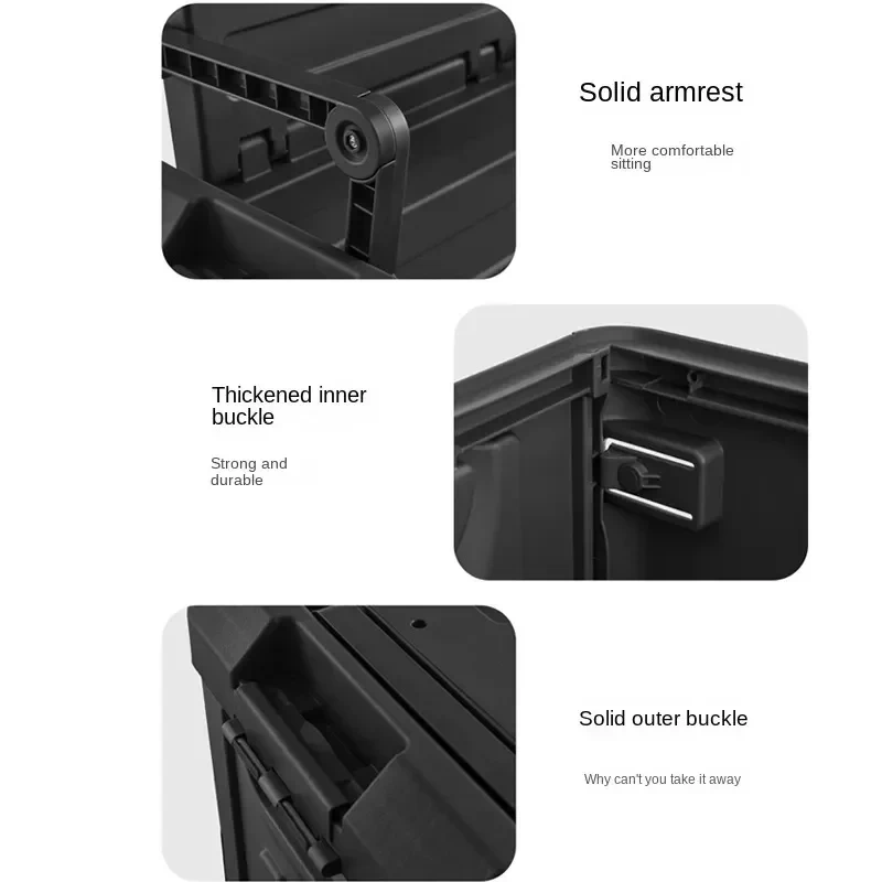Caja de almacenamiento plegable grande, caja de almacenamiento portátil para asiento de camping al aire libre, caja de almacenamiento de equipaje gruesa, caja de pesca, respaldo - imagen 5