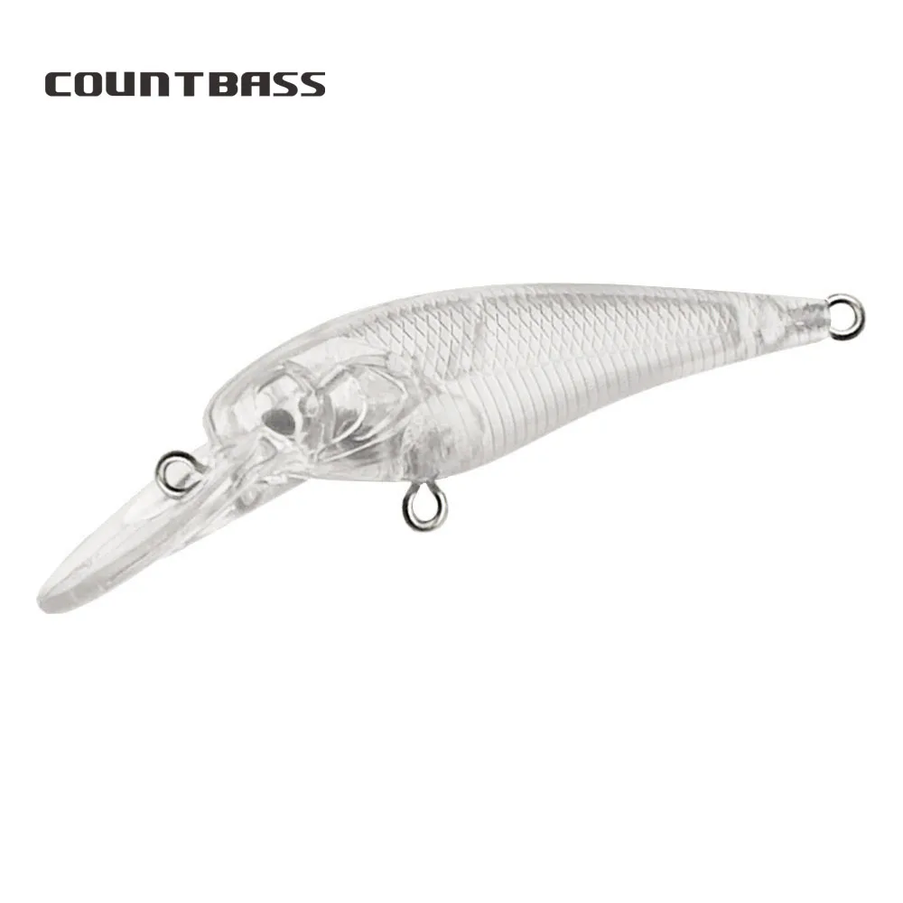 Countbass 10 cuerpos de señuelo en blanco, pececillo que se hunde 52 mm/2 "3 g/0,11 oz, cebo de pesca sin pintar, enchufe, sábalo, Wobblers