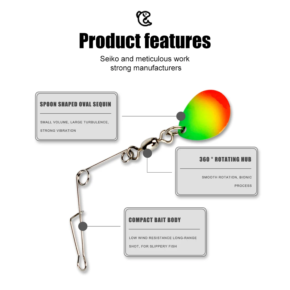 Señuelo de pesca giratorio sin gancho, cebo Artificial duro de Metal, accesorios de pesca de Lucio, 10 piezas, 1,5g, 1,7g - imagen 4