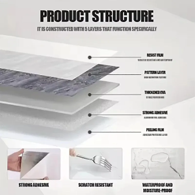 Papel pintado efecto mármol – Autoadhesivo espuma gruesa impermeable - imagen 4