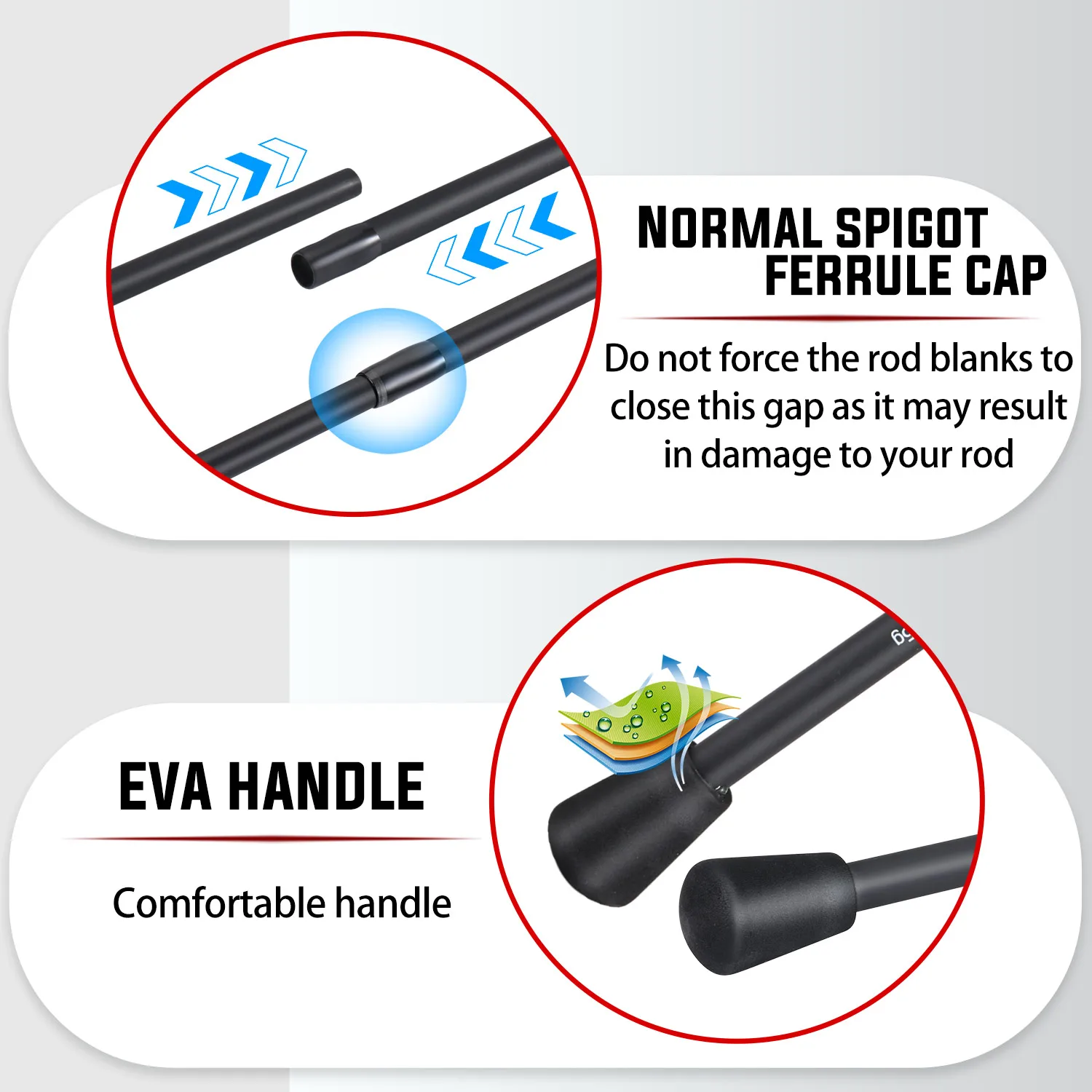 Sougayilang-caña de pescar giratoria de fundición, 2,1 m, ultraligera, fibra de carbono, 4 secciones, mango EVA, 0,8-5g, peso del señuelo - imagen 4