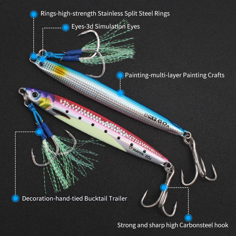 Cucharas metálicas de jigging para lubina – Señuelos de fundición - imagen 2