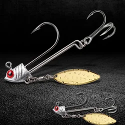 FTK Anzuelo con cabeza cuchara ojo suave metal plata y oro lubina