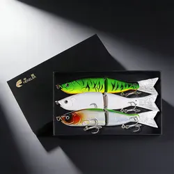 Juego de señuelos de pesca multiarticulados, regalo para papá, Día de San Valentín, cebo duro realista para lubina, Pike, Zander, aparejos depredadores, 3 uds.