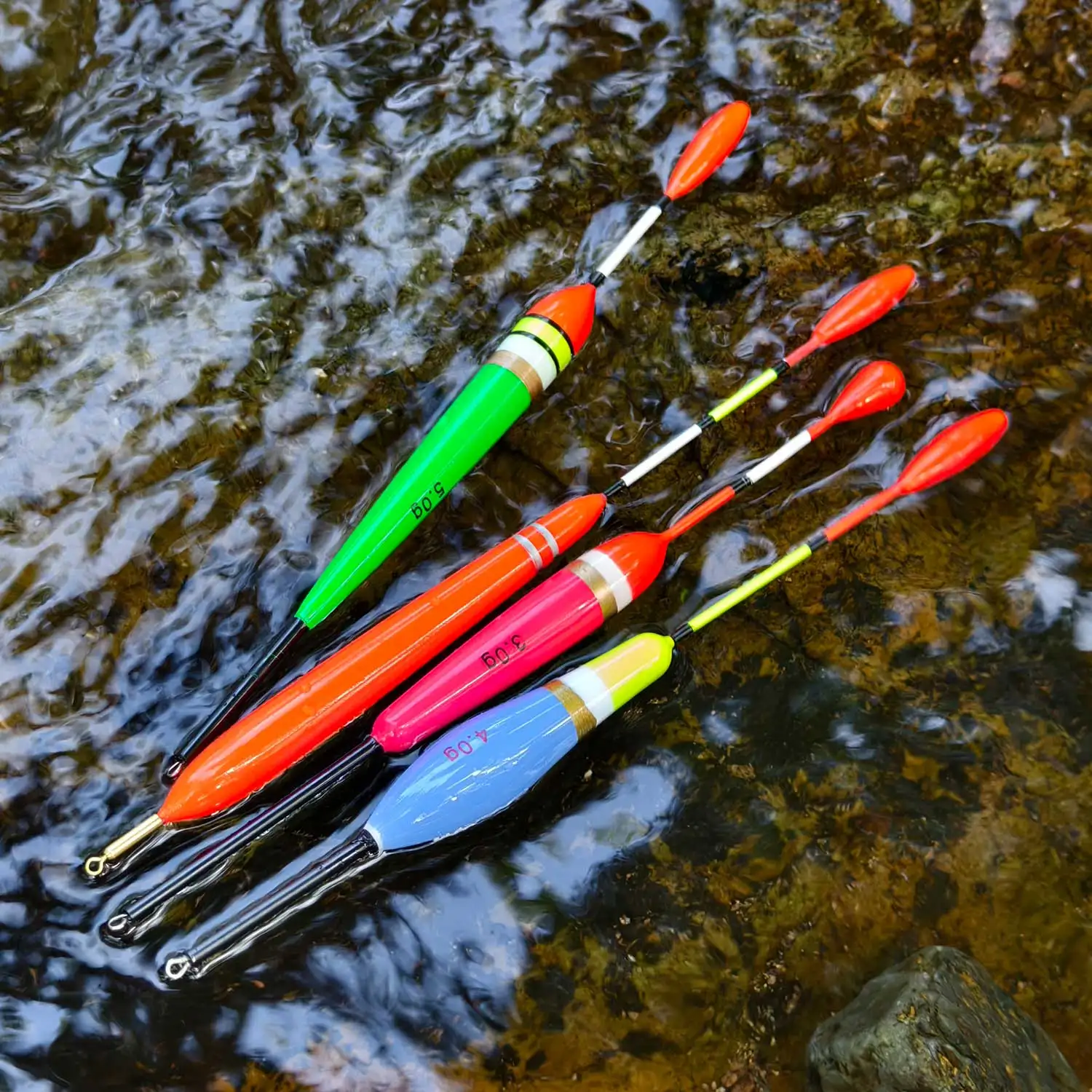 Sougayilang-Juego de flotadores de Pesca EVA, 10 unidades, 3-6g, flotador Vertical, cebo multifuncional, 4 colores, señuelo, aparejos de Pesca - imagen 5