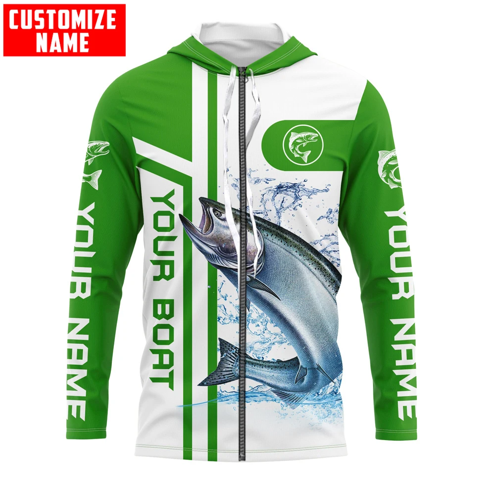 Sudadera pesca salmón con cremallera KJ888 – Estampado 3D personalizable - imagen 3