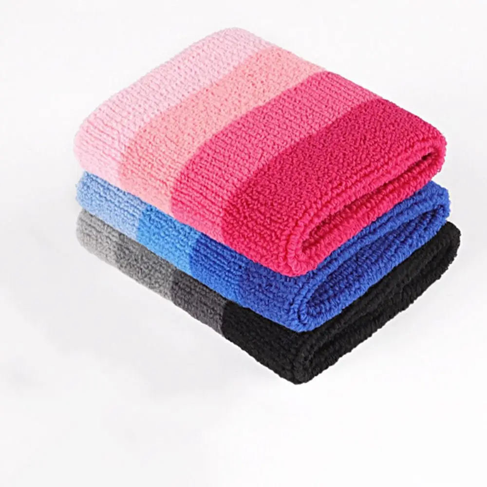 Muñequera deportiva transpirable de poliéster para tenis de mesa, muñequera elástica con gradiente para Yoga, 2 unids/lote por par - imagen 5