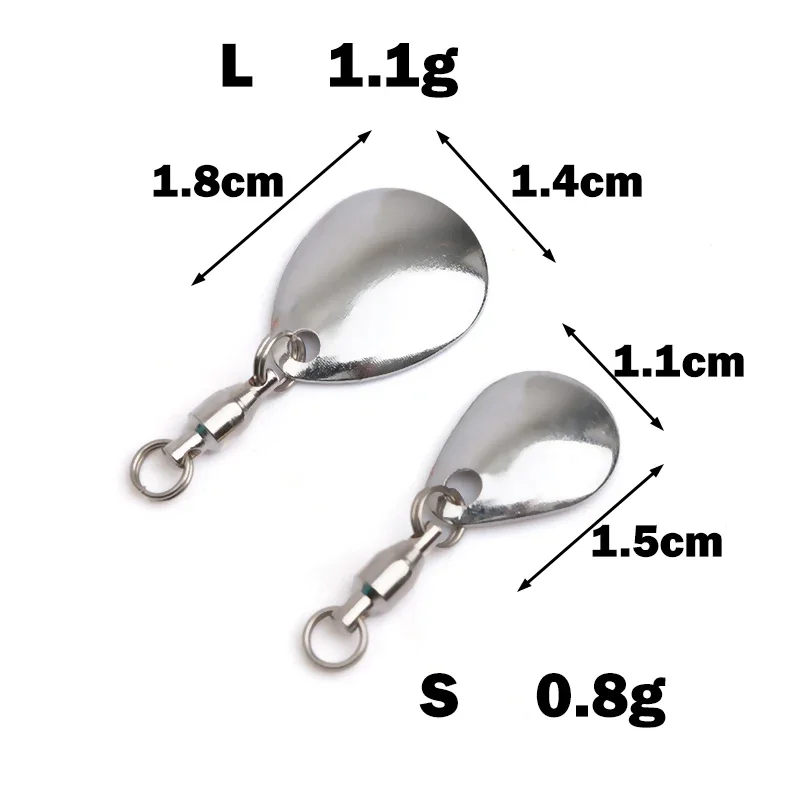 6 unids/lote señuelo DIY para Spinner cuchara señuelos ranas VIB hoja de acero inoxidable reflectante cucharas ruidosas accesorios de pesca - imagen 5