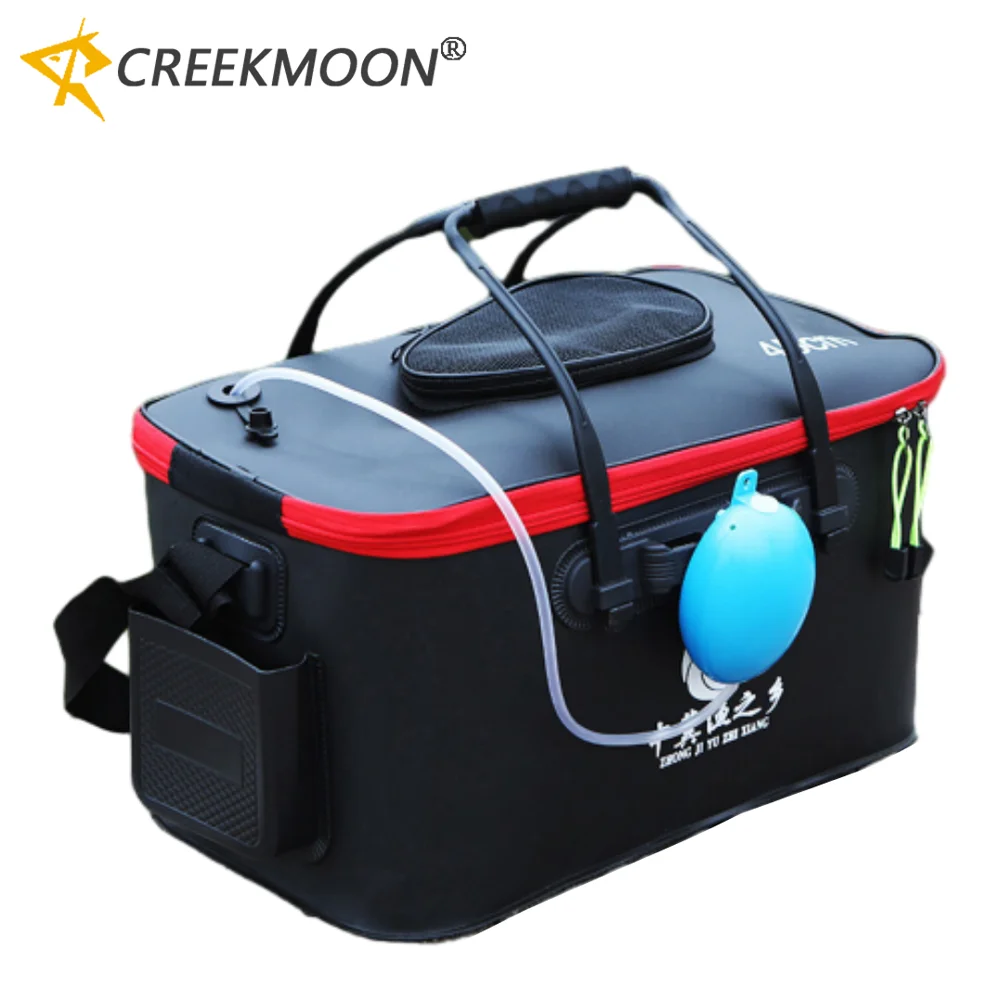 Cubo Plegable para Peces Vivos – Contenedor EVA con Bolsillo Lateral