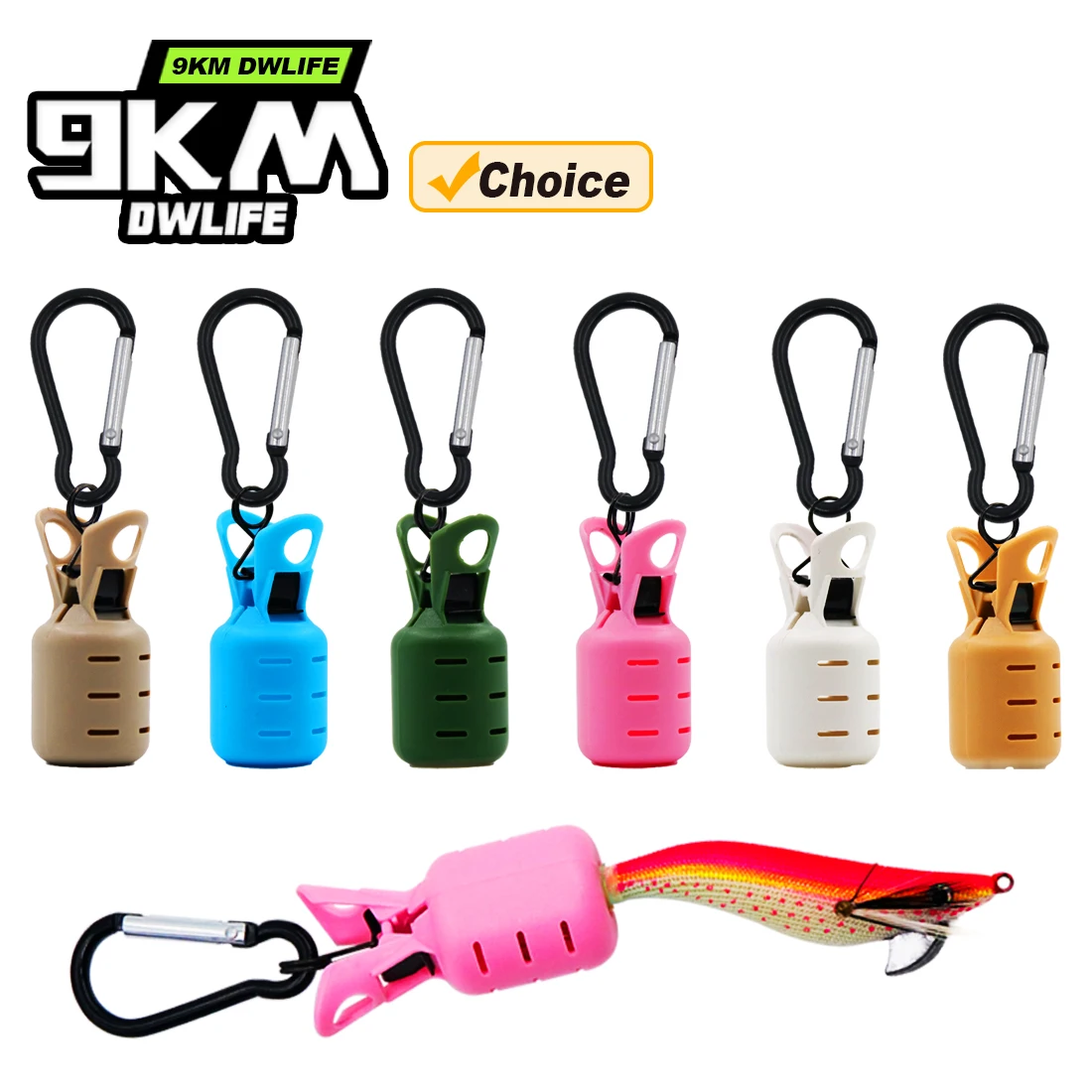 Protector de anzuelo de calamar de 9KM, 6 uds., cubierta de anzuelos de calamar de pesca, columna de PVC, Protector de cubierta de anzuelo de pesca, capós de gancho de colores mezclados