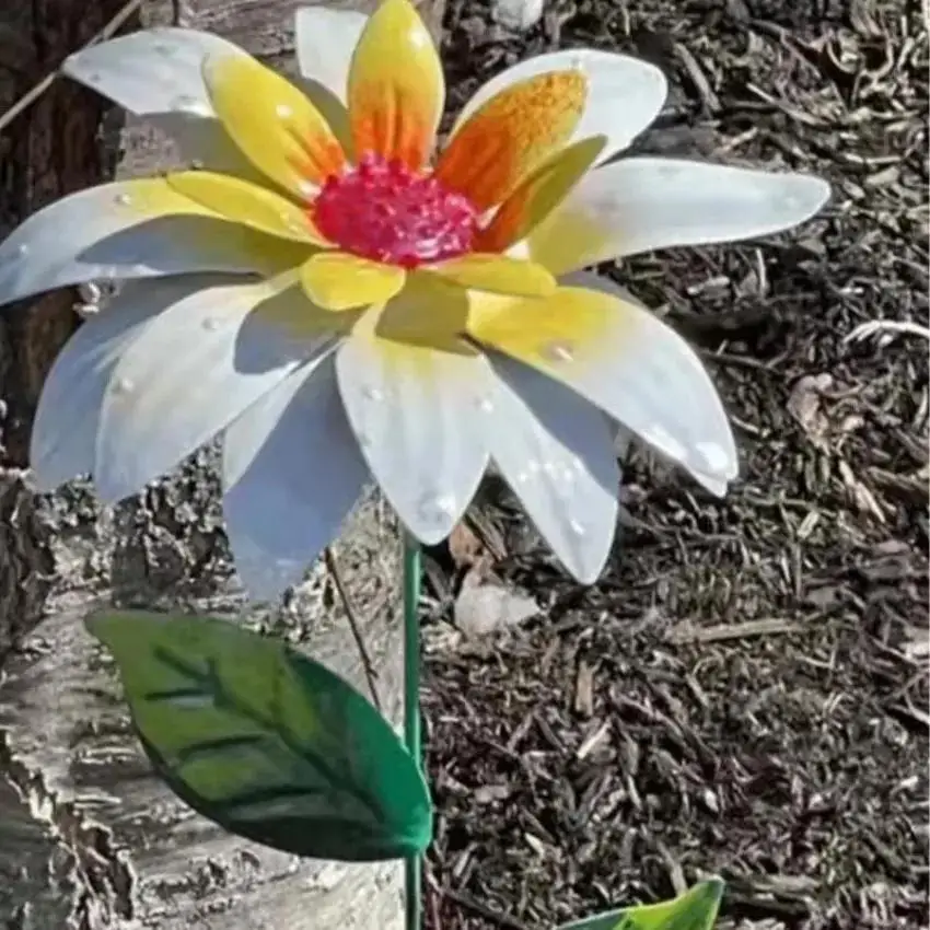 Adorno metálico de flores exterior resistente a la corrosión para jardín - imagen 4