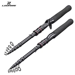 Caña de pescar de fundición, caña de pescar de carbono, pesca para acampar, 4-6 guías, tamaño compacto y doblado, caña de pescar de acción rápida