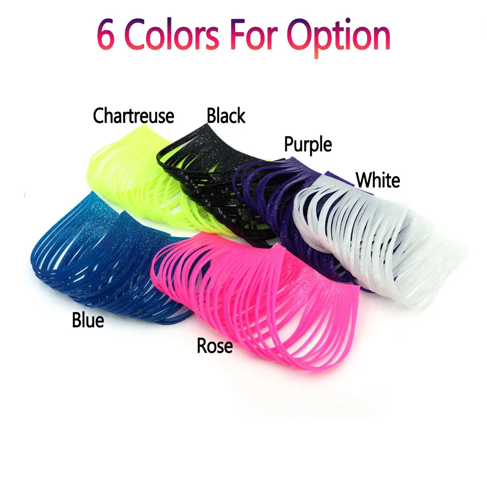 2 uds 2mm de ancho Flash brillo faldas de silicona patas de goma remolque Buzzbait Spinnerbait Poppers Jig señuelos Streamer señuelo de pesca de mar - imagen 4