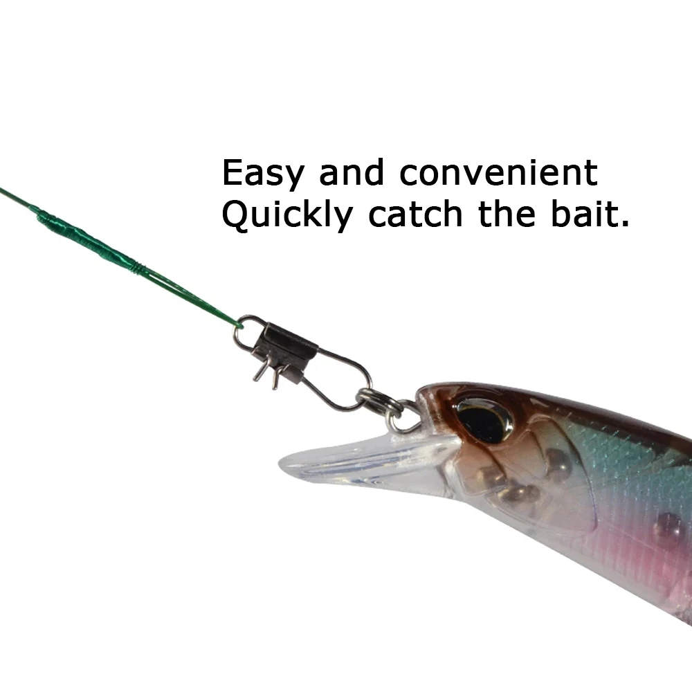 Línea de pesca de acero antimordida, líder de alambre de acero con accesorio de pesca giratorio, correa de núcleo de plomo, 60 uds. - imagen 2