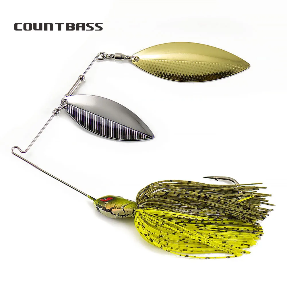 COUNTBASS cebos giratorios con anzuelo VMC y falda de silicona