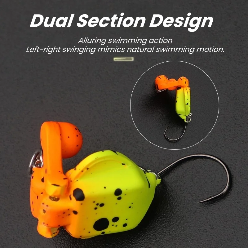 Wondersee-cebo de pesca de 2 secciones, 2g, 30mm, Micro cebo, Micro articulaciones duales, cuentas de Metal internas, Chub Bass, Mahseer dorado, Topmouth - imagen 4