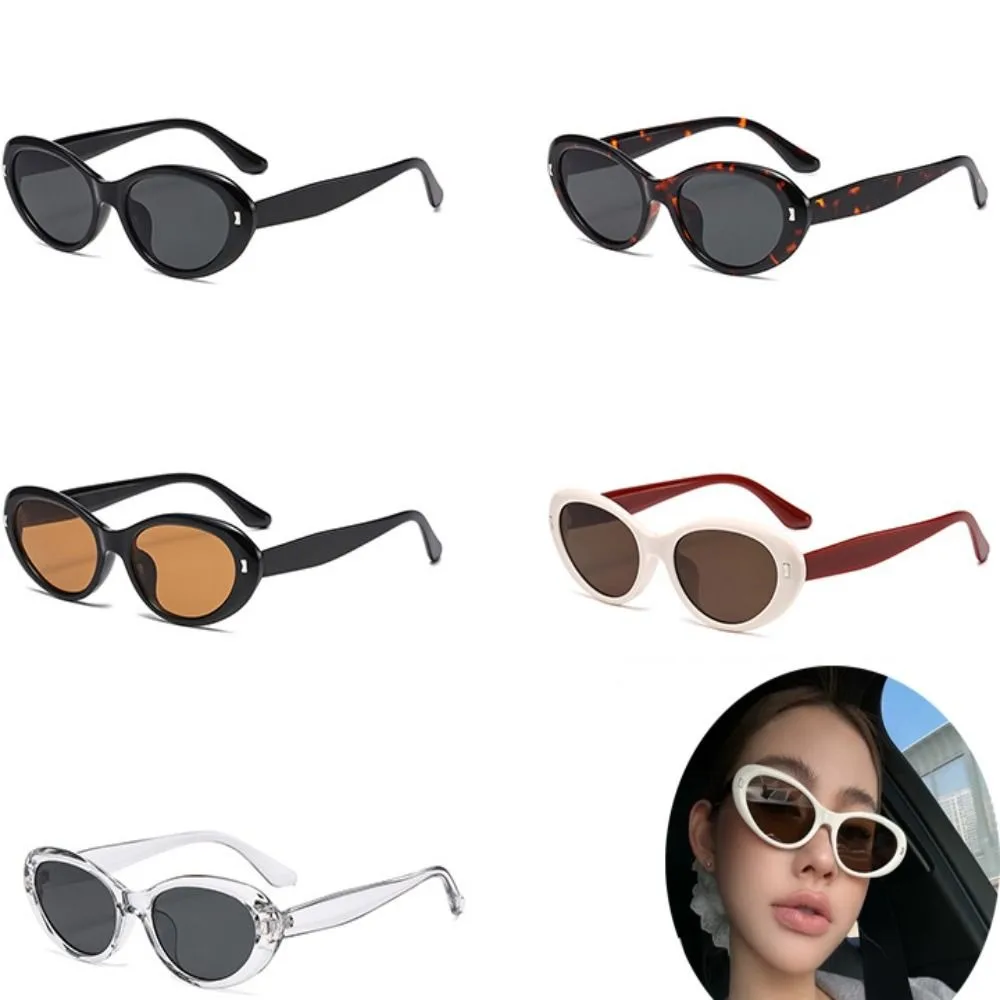 Gafas de sol con montura elíptica para mujer, lentes de sol Retro con protección UV UV400, ropa de calle antirreflectante, para conducir - imagen 3