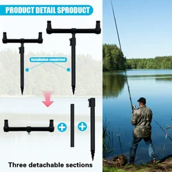 Soporte de aluminio ajustable con estaca para pesca de carpa