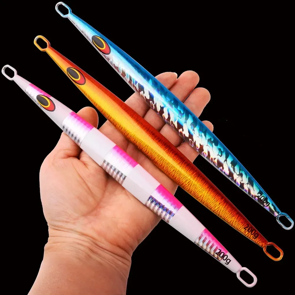 5 uds. Plantillas luminosas de pesca de hundimiento rápido 80g 120g 160g 200g Jigbait señuelo Shore Cast señuelos cebo de Metal señuelos artificiales - imagen 2
